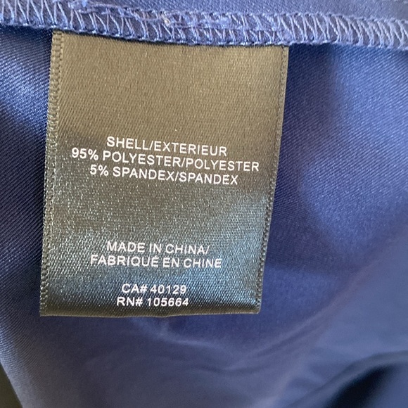 (A9) Alton Gray keyhole back Navy Blue shirtdress with pockets, Size 4 - Picture 9 of 14